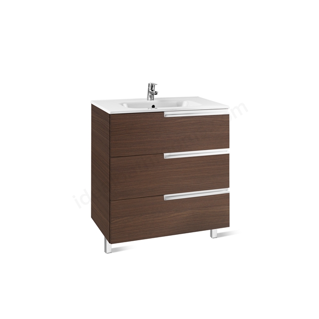 Roca Victoria-N 3 Drawer; 800mm Wide Washbasin Unit - Wenge
