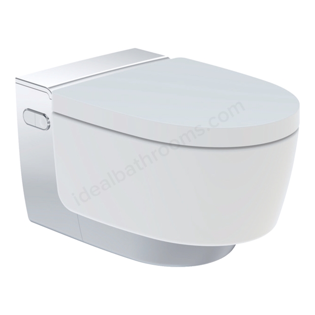 Geberit AquaClean Mera Classic Rimless Shower Toilet, Wall-Hung - Gloss Chrome