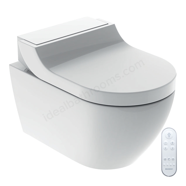 Geberit AquaClean Tuma Comfort Rimless Shower Toilet, Wall-Hung WC - White 