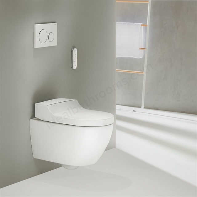 samtale fortvivlelse rent Geberit AquaClean Toilet Set Tuma Comfort Wall Hung White Alpine | Ideal  Bathrooms