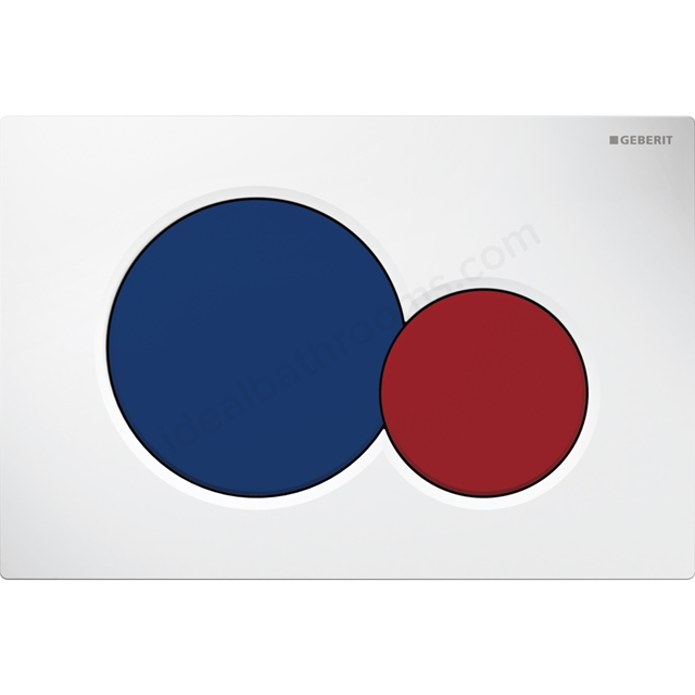 Geberit Sigma01 Bambini Dual Flush Plate - White; Blue & Red 