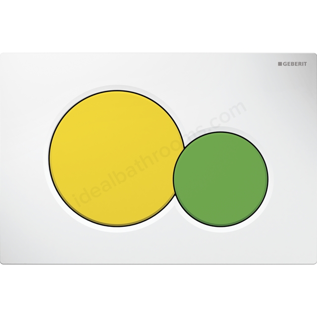 Geberit Sigma01 Bambini Dual Flush Plate - White; Yellow & Green