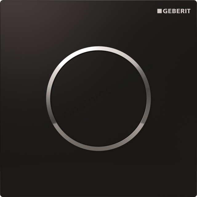 Geberit Urinal flush control with pneumatic flush , flush plate type 10: black / bright chrome / black