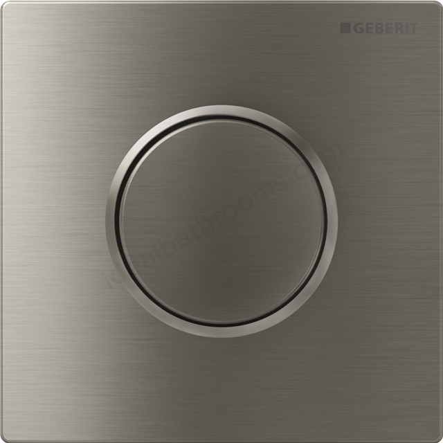 Geberit Urinal flush control with pneumatic flush , flush plate type 10: stainless steel brushed/polished/brushed