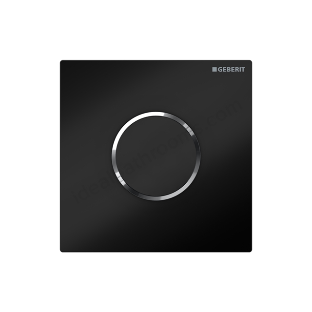 Geberit Urinal flush control with electronic flush , battery operation, cover plate type 10: black / bright chrome / black