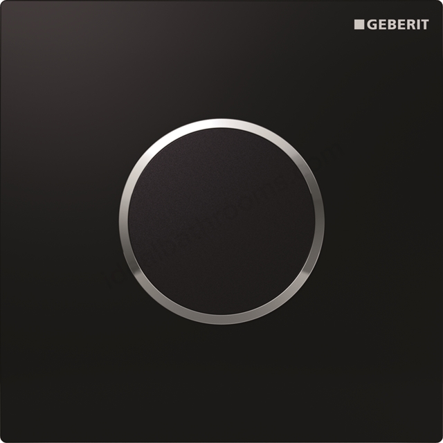 Geberit Urinal flush control with electronic flush , mains operation, cover plate type 10: black / bright chrome / black
