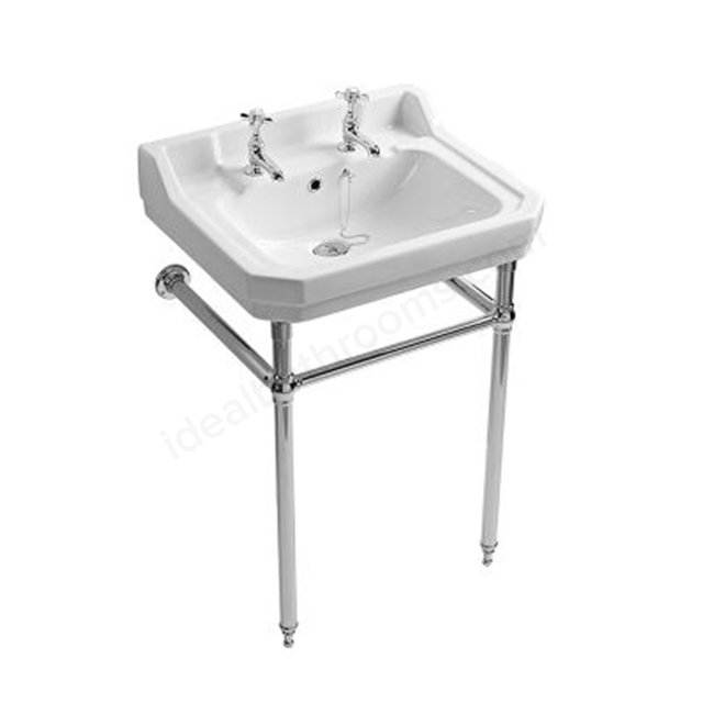 Tavistock Vitoria 605mm Pedestal Basin; 2 Tap Holes - White