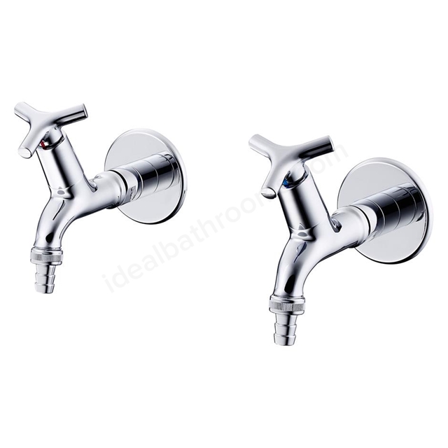Ideal Standard Nimbus 21 Bib Taps with Hose Union-Chrome