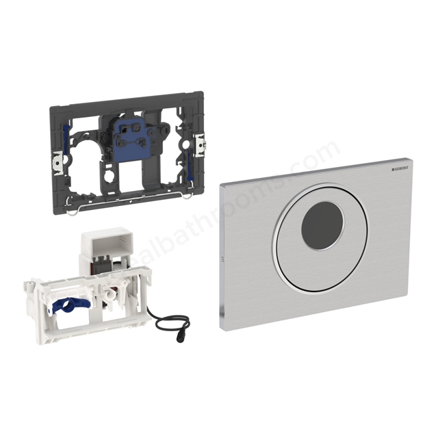 Geberit WC flush control with electronic flush actuation; mains operation; dual flush; flush plate Sigma10