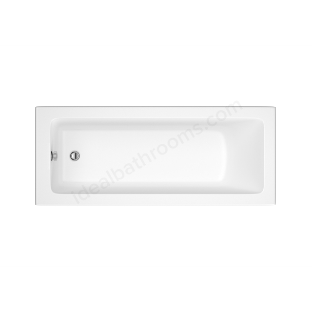 Roca The Gap Double Ended Rectangular Bath with Anti-Slip; 1700x750mm; 0 Tap Hole - White