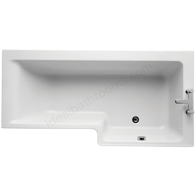 Ideal Standard Concept 1700mm Concept Square Idealform Plus+ Shower Bath; Right Hand - White