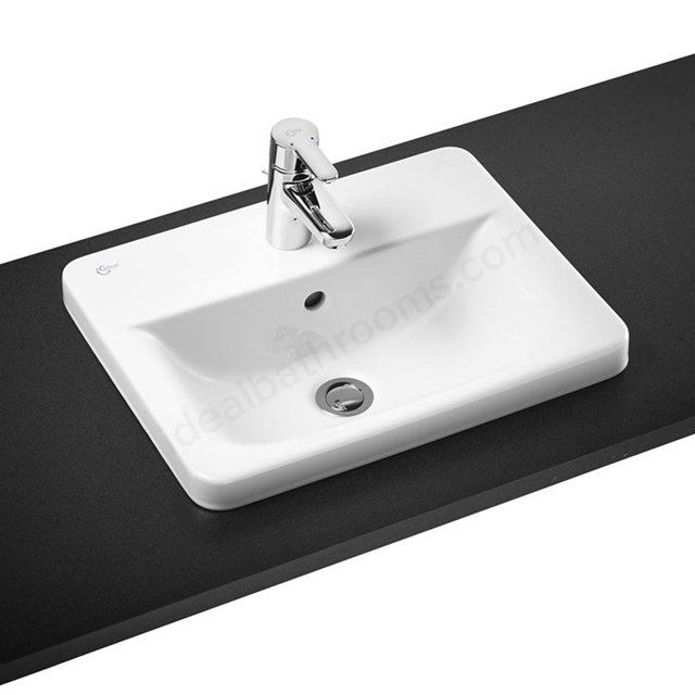 Ideal Standard Concept Cube 500mm Countertop Basin; 1 Tap Hole - White