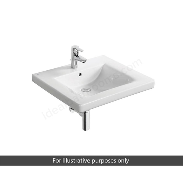 Ideal Standard Concept Freedom 600mm Wall Hung Basin; 0 Tap Holes - White