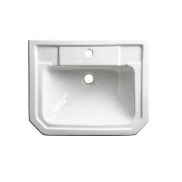 Tavistock Vitoria 550mm Semi Recessed Basin; 1 Tap Hole - White