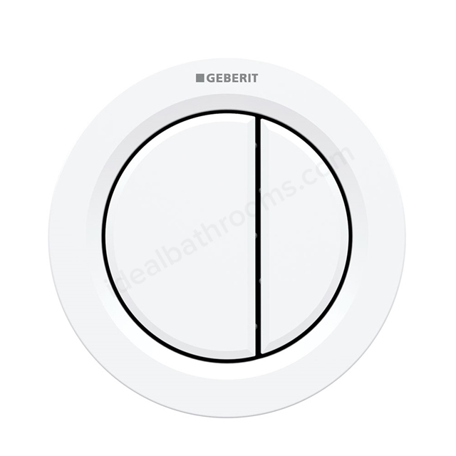 Geberit TYPE01 Dual Flush Button; for Concealed Cisterns 80mm; for Solid & Dry Walls; Alpine White