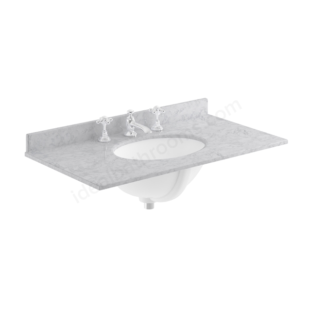 Bayswater 820mm x 470mm Countertop & Basin; 3 Tap Holes - Grey Marble