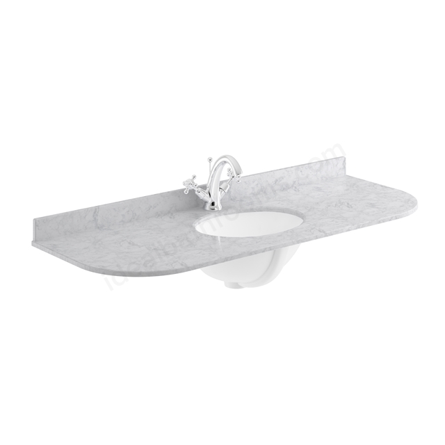Bayswater 1220mm x 470mm Countertop & Basin; 1 Tap Hole - Grey Marble