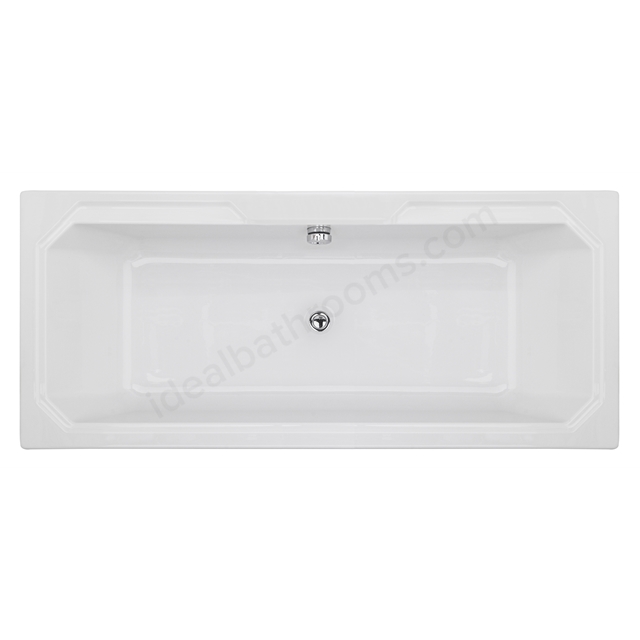 Bayswater Bathurst 1800mm x 800mm Double Ended Acrylic Bath; 0 Tap Holes - White