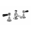 Bayswater Lever; Deck Mounted; 3 Tap Hole Hex Basin Tap - Chrome & Black