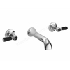 Bayswater Lever Wall Mounted 3 Tap Hole Domed Bath Filler - Chrome & Black