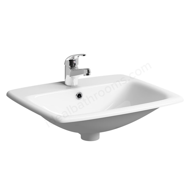 Twyford E100 550mm Under Countertop Basin 1 Tap Hole | Ideal Bathrooms