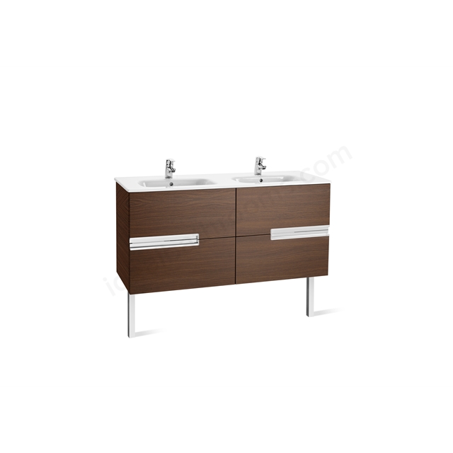Roca Victoria-N 2 Drawer; 600mm Wide Left Washbasin Unit - Wenge