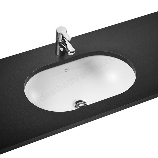 Ideal Standard Concept 620mm Under Countertop Basin; 0 Tap Holes - White