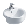 Ideal Standard Concept Sphere 450mm Semi Recessed Basin; 1 Tap Hole - White