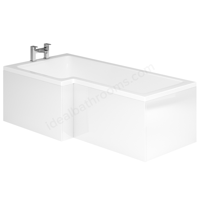 Essential VERMONT MDF L Shape Showerbath Front Bath Panel; 1700mm Wide; White