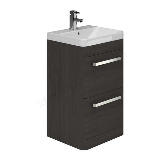 Essential VERMONT 500mm Floor Standing 2 Drawer Unit + Basin - Dark Grey
