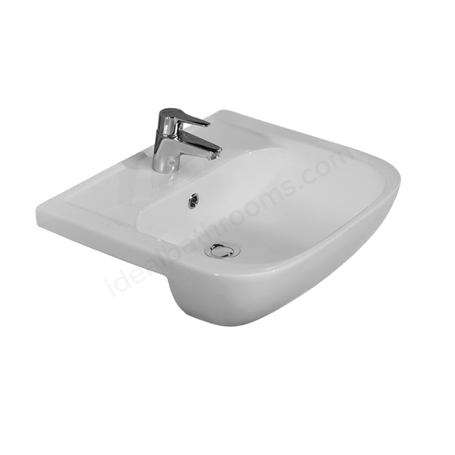 Essential Fuchsia 550mm Semi Recessed Basin 1 Tap Hole