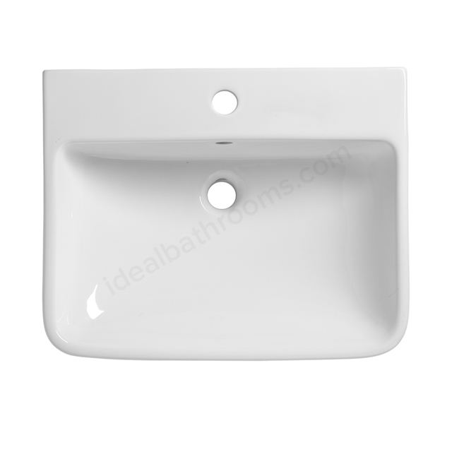 Tavistock Structure 550mm Countertop Basin; 1 Tap Hole - White