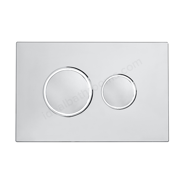 Tavistock Traditional Circle Button Dual Flush Plate - Chrome