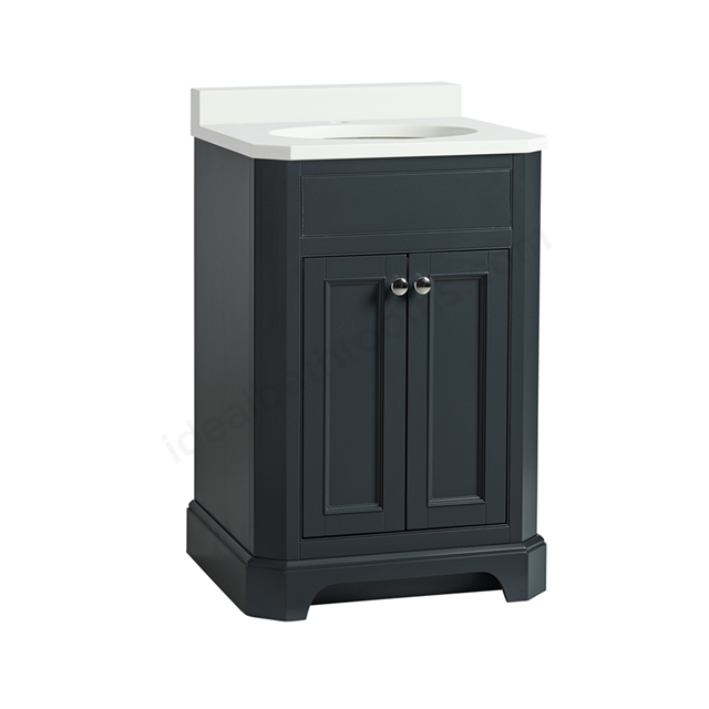 Tavistock Vitoria 600mm Freestanding Underslung Basin Unit; 2 Doors - Matt Dark Grey