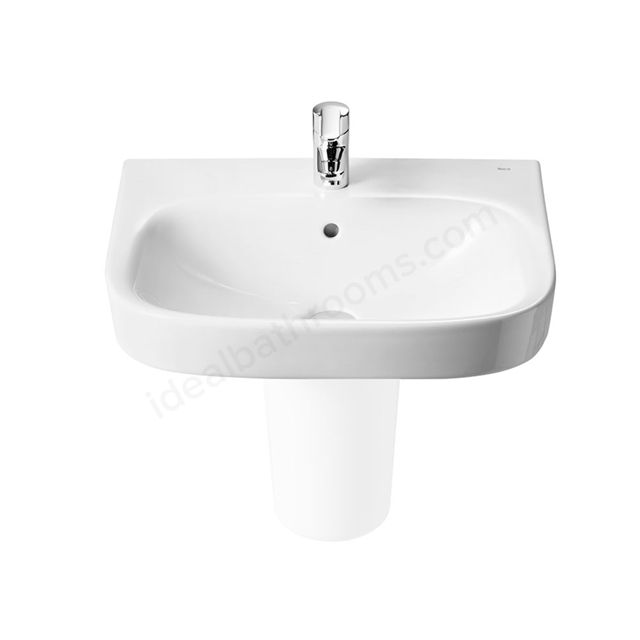 Roca Debba 650mm Pedestal Basin 1 Tap Hole
