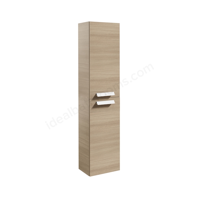 Roca Debba Standard Column Unit; 2 Soft Close Doors; 345mm Wide - Textured Oak