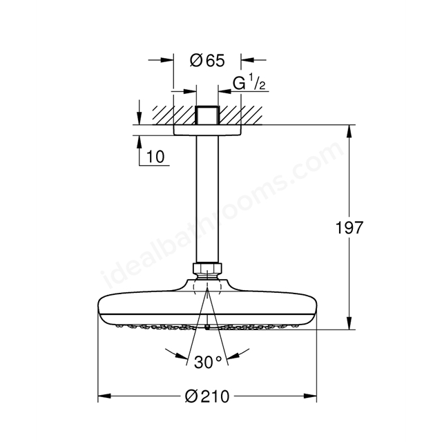 Grohe Tempesta 210 Head shower set ceiling 142 mm; 1 spray Ideal Bathrooms