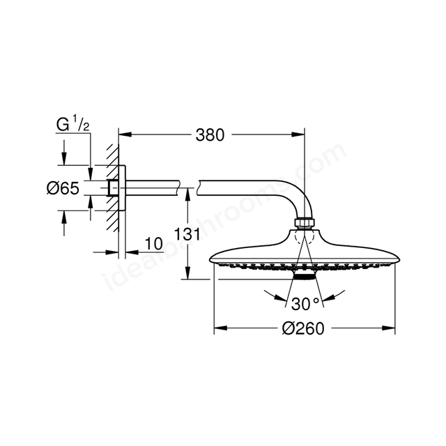 Grohe Euphoria 260 Head shower set 380 mm; 3 sprays