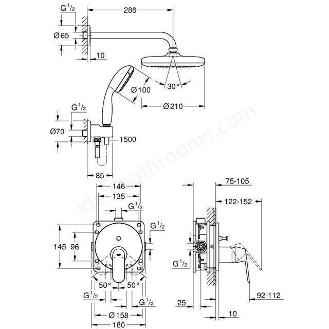 Grohe Eurosmart Cosmo Perfect Shower Set Ideal Bathrooms