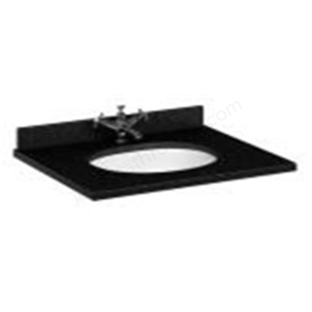 Bayswater 1020mm x 470mm Countertop & Basin; 1 Tap Hole - Black Marble