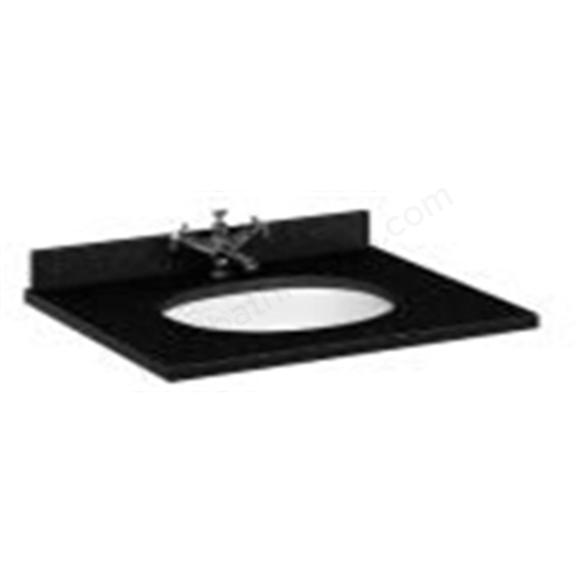 Bayswater 1020mm x 470mm Countertop & Basin; 3 Tap Holes - Black Marble