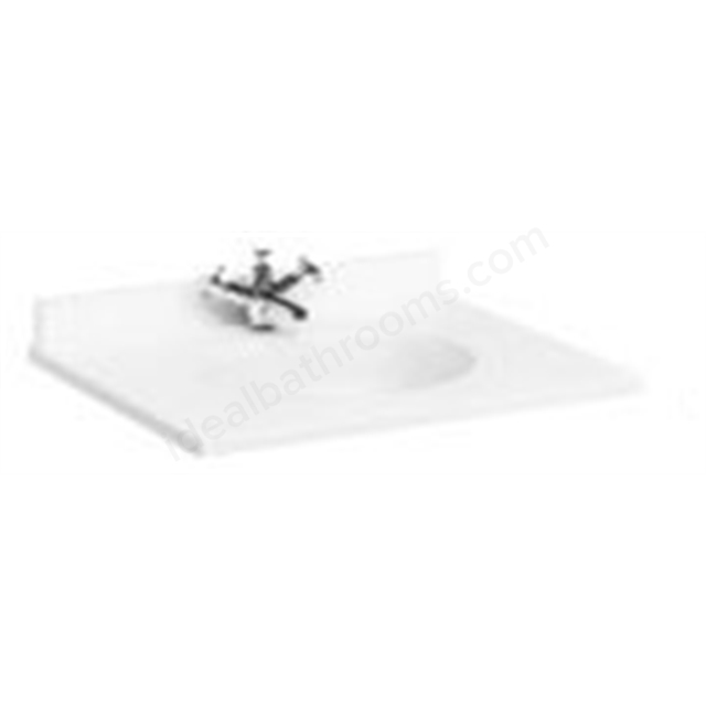 Bayswater 1020mm x 470mm Countertop & Basin; 3 Tap Holes - White Marble