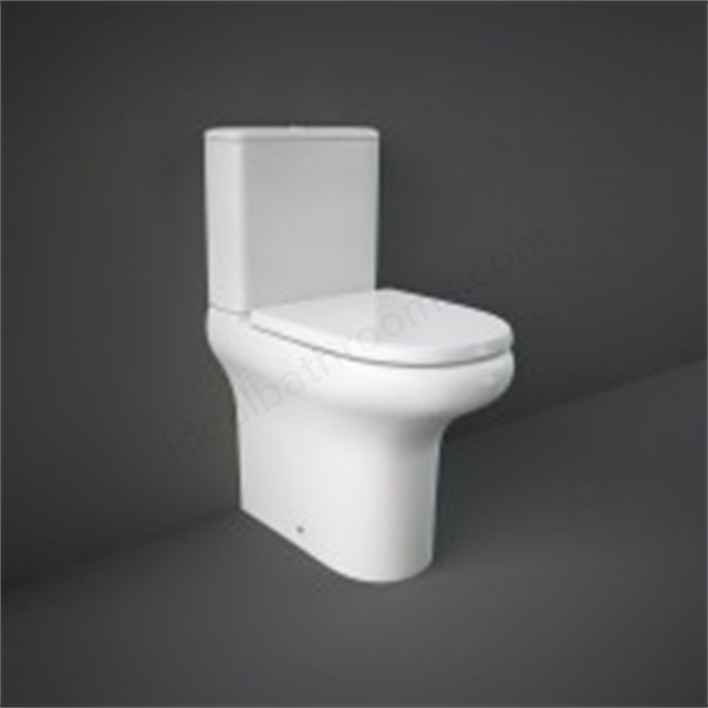 RAK Ceramics Compact Deluxe Rimless Close Coupled Full Back to Wall WC Pan - White