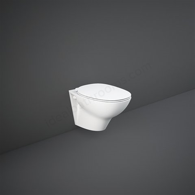 RAK Ceramics Morning Rimless Wall Hung WC Pan With Exposed Fittings - White