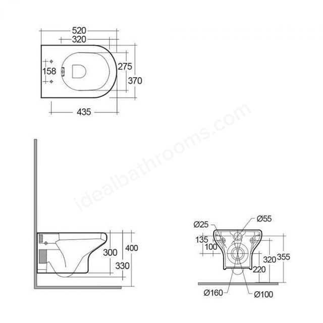 RAK Ceramics Compact Rimless Wall Hung WC Pan With Hidden Fixations - Gloss  Alpine White | Ideal Bathrooms