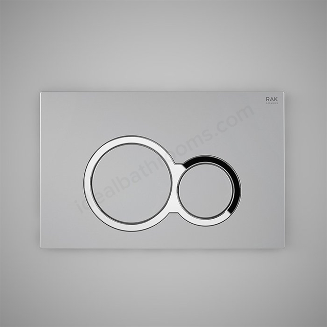 RAK Ceramics matt chrome flush plate with polished round push plates