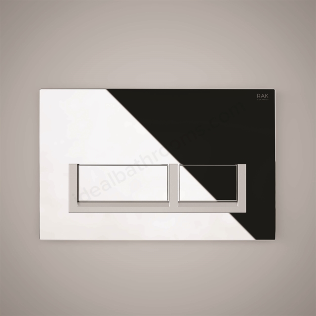 RAK Ceramics polished chrome flush plate with matt rectangular push plates