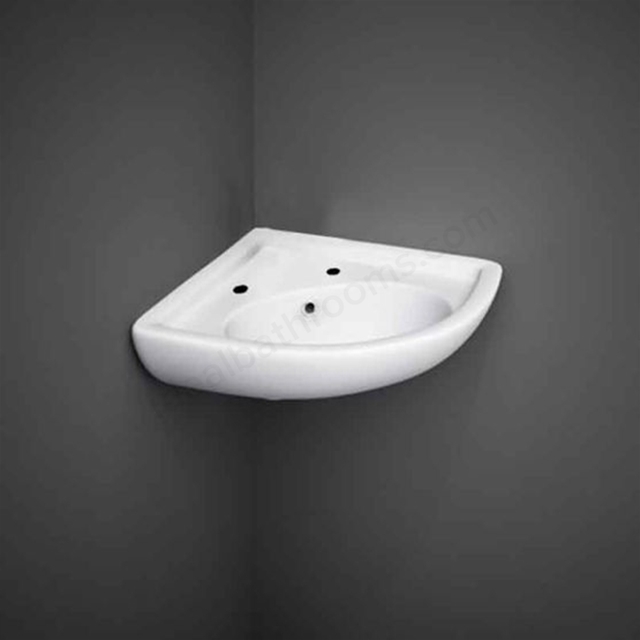 RAK Ceramics Compact 360mm Corner Basin 2 Tap Holes