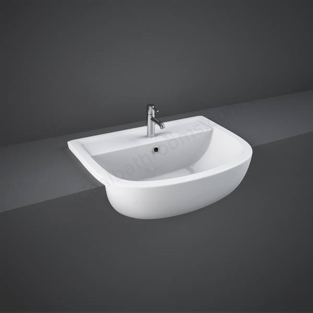 RAK Ceramics Compact 550mm Semi Recessed Basin 1 Tap Hole