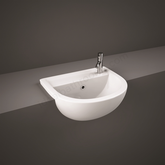 RAK Ceramics Compact 415mm Semi Recessed Basin 2 Tap Holes